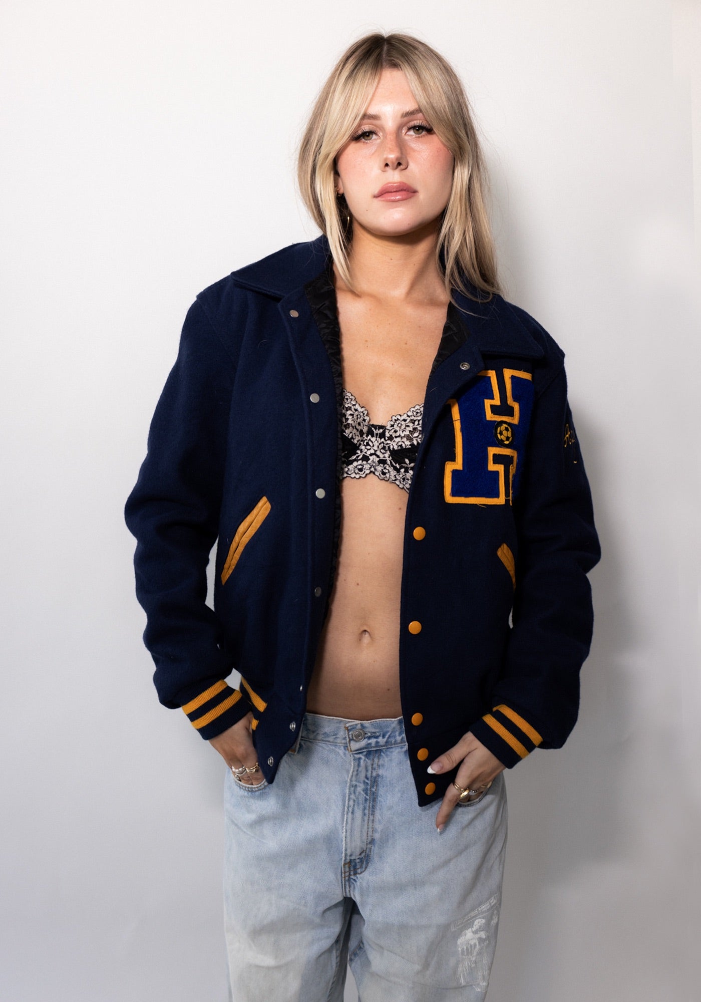 Hull High Navy Varsity Jacket