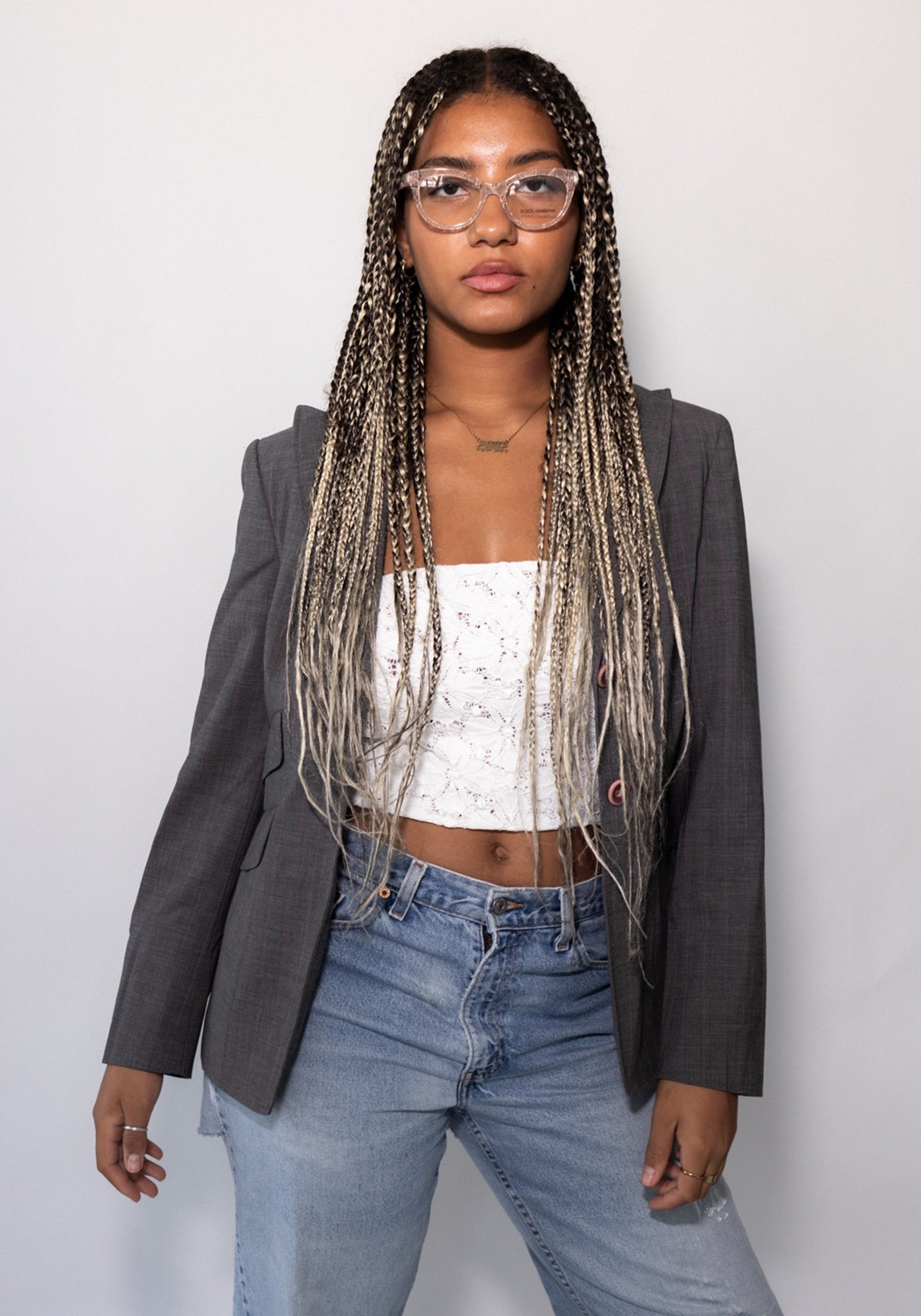 Moschino Gray Pinstripe Blazer