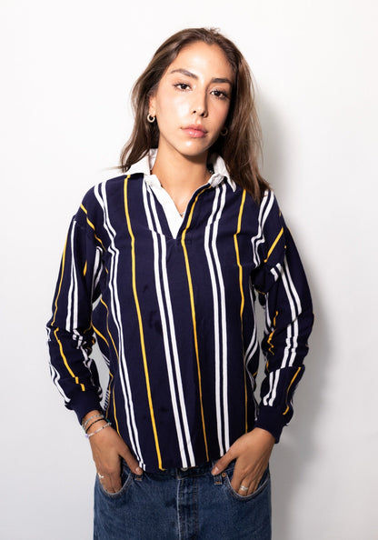 Navy Striped J. Crew Rugby Shirt