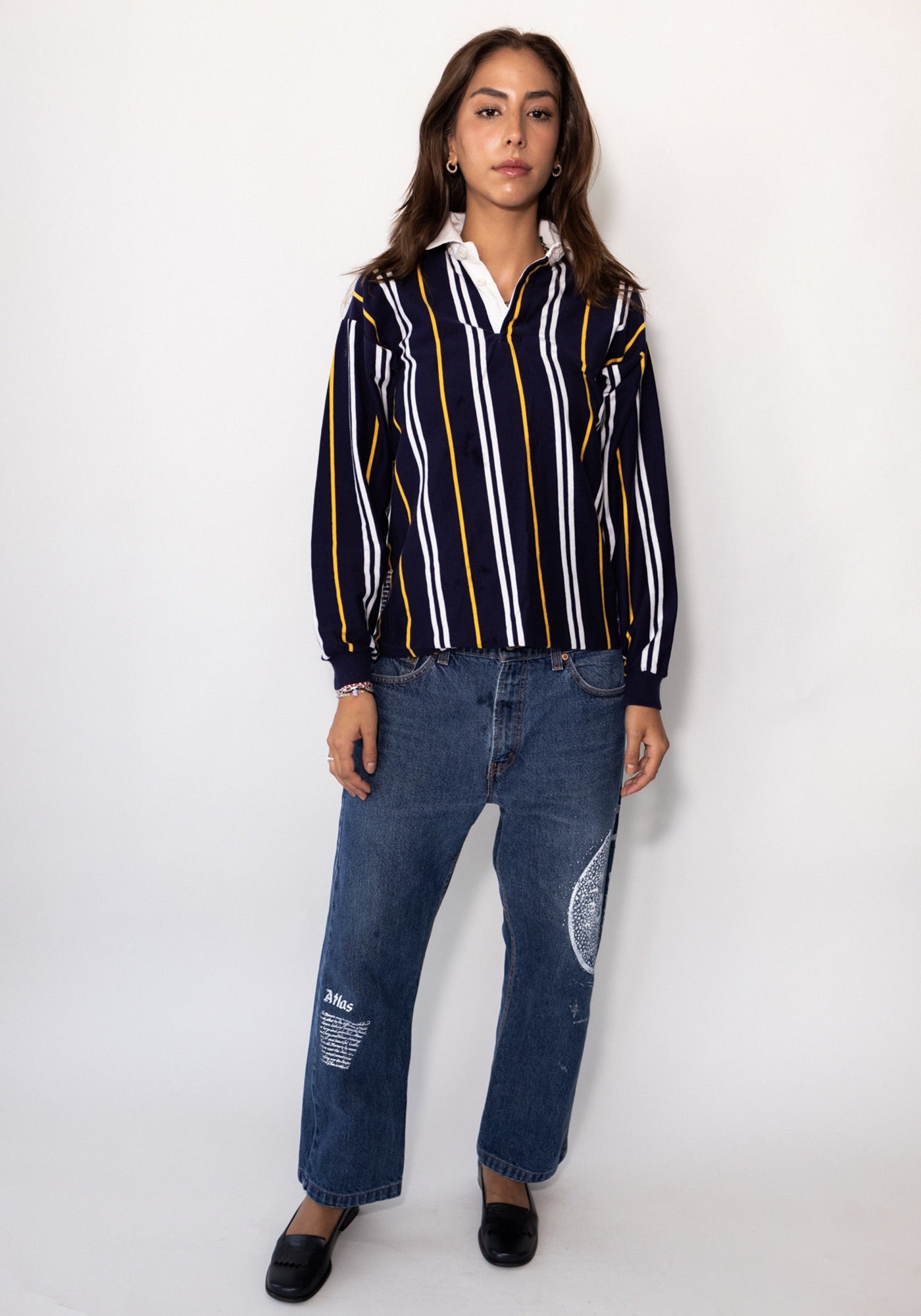 Navy Striped J. Crew Rugby Shirt