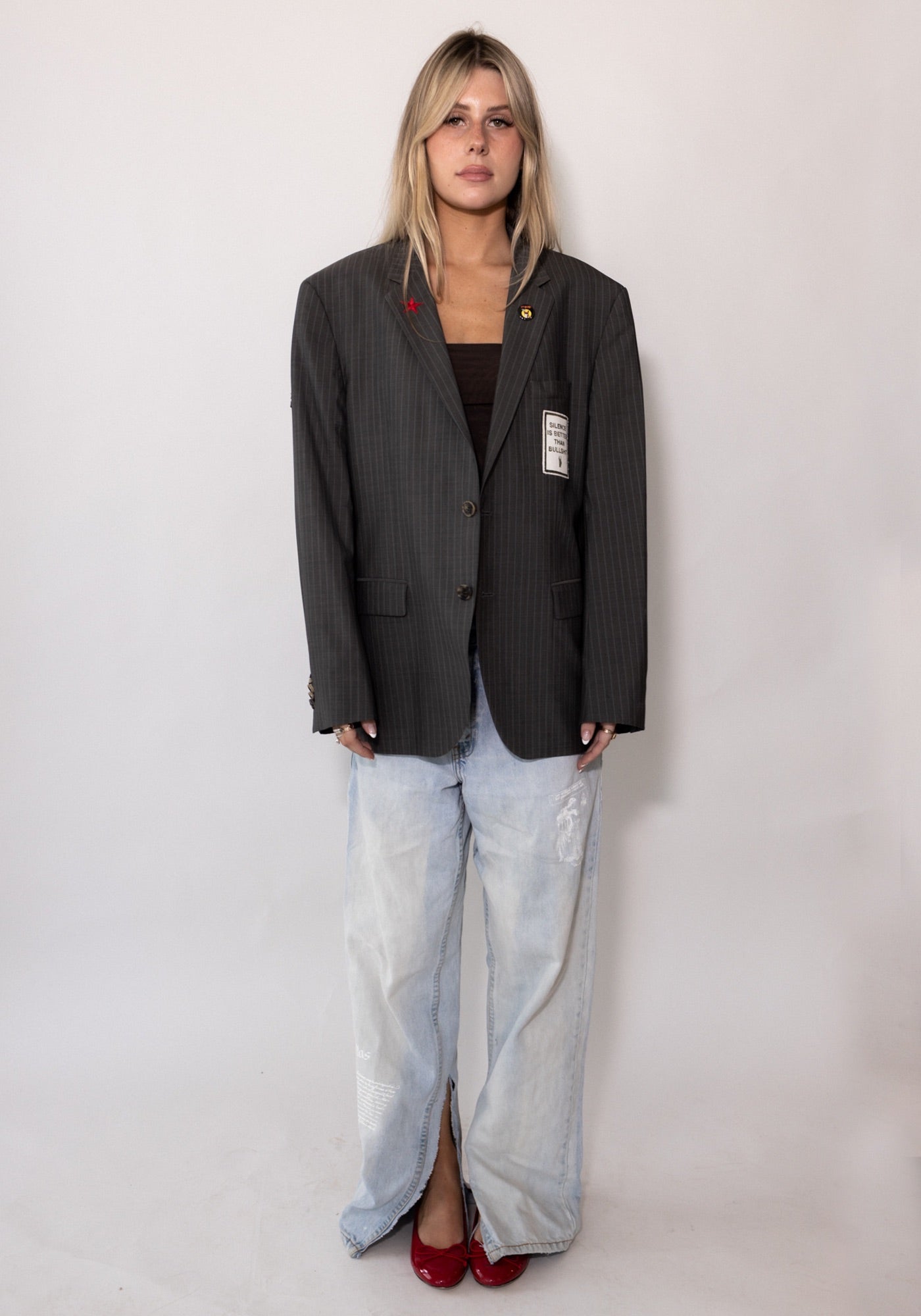 Gray Pinstripe Sex Pistols Blazer