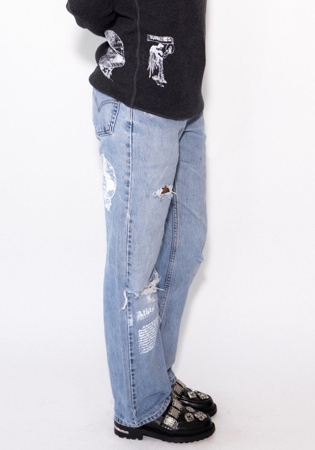 Jamestown Distressed Straight Leg Jeans