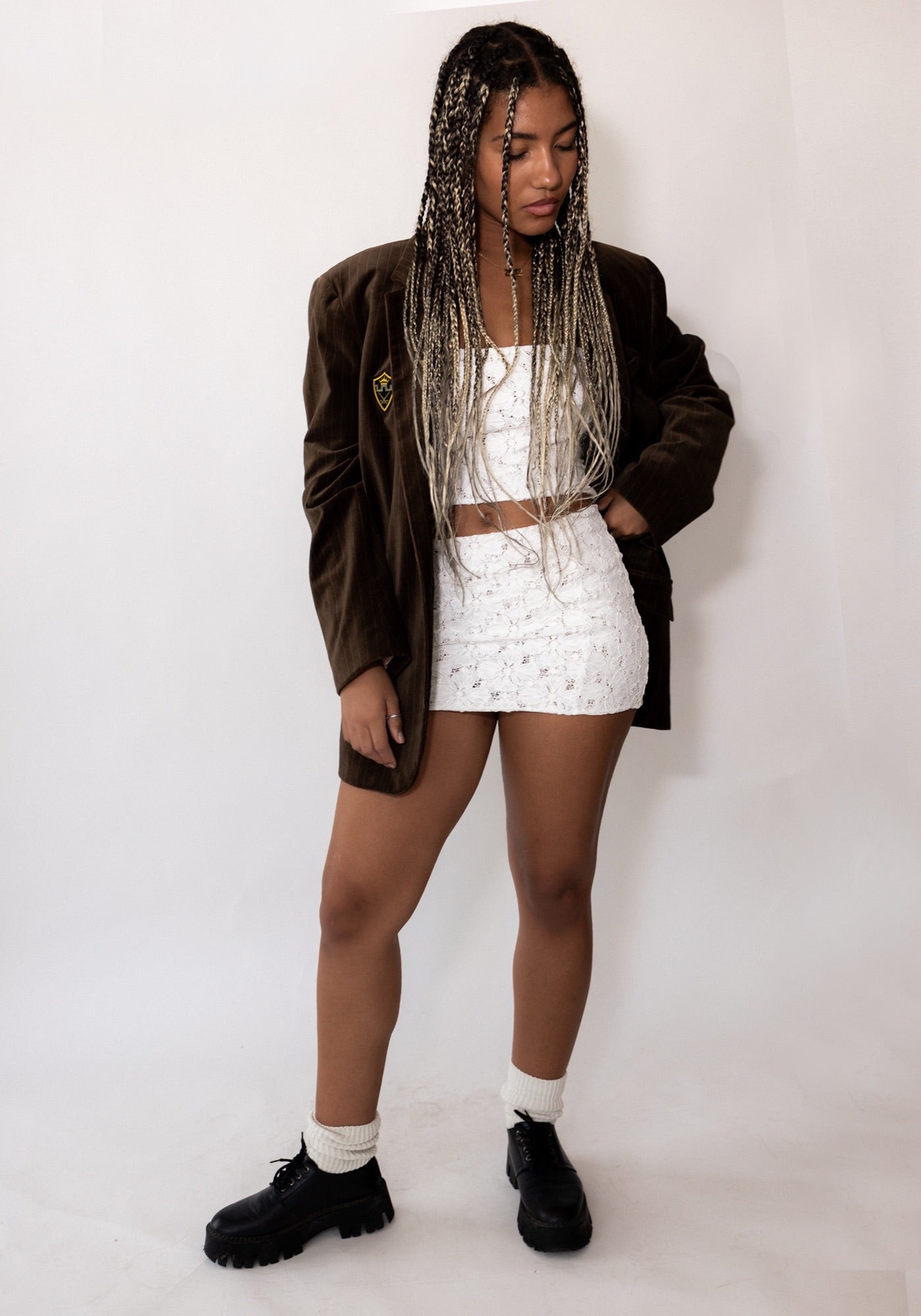 Brown Velvet Juicy Couture Pinstripe Blazer