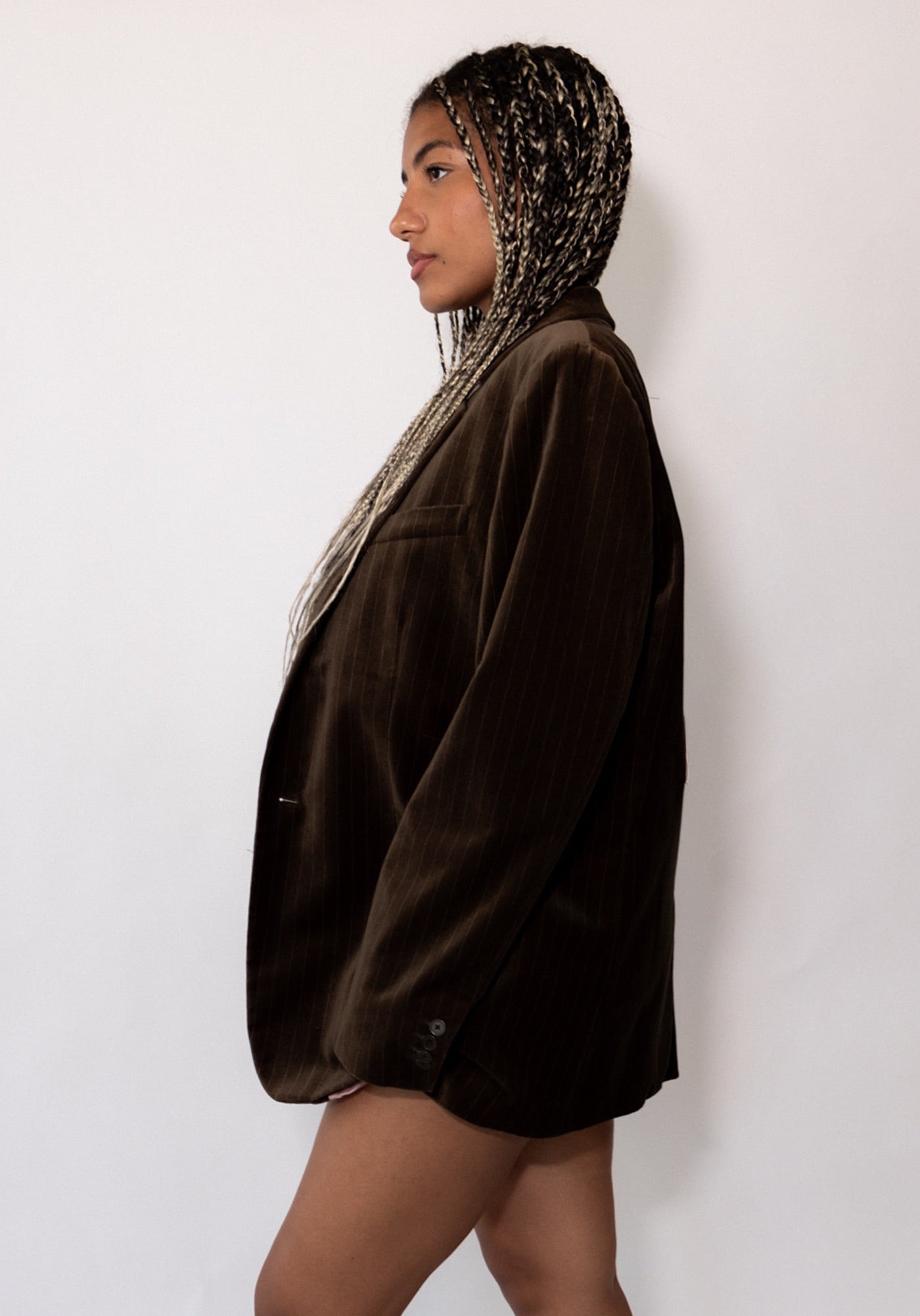 Brown Velvet Juicy Couture Pinstripe Blazer