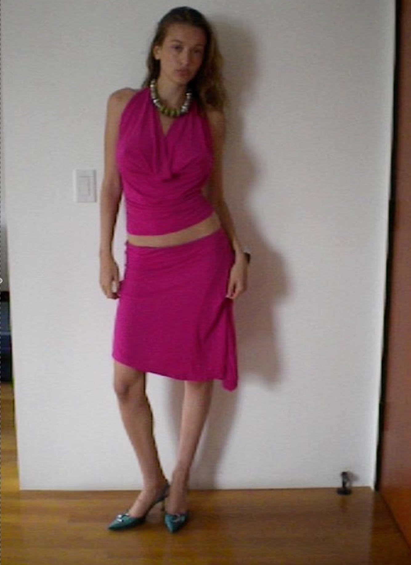 Demeter Midi Skirt in Fuchsia