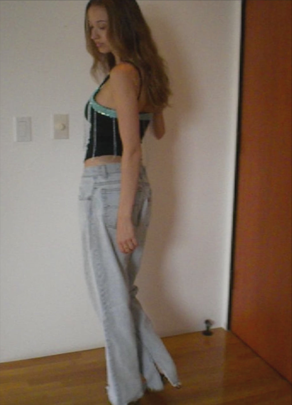 Thalia Tank Top with Aquamarine Trim