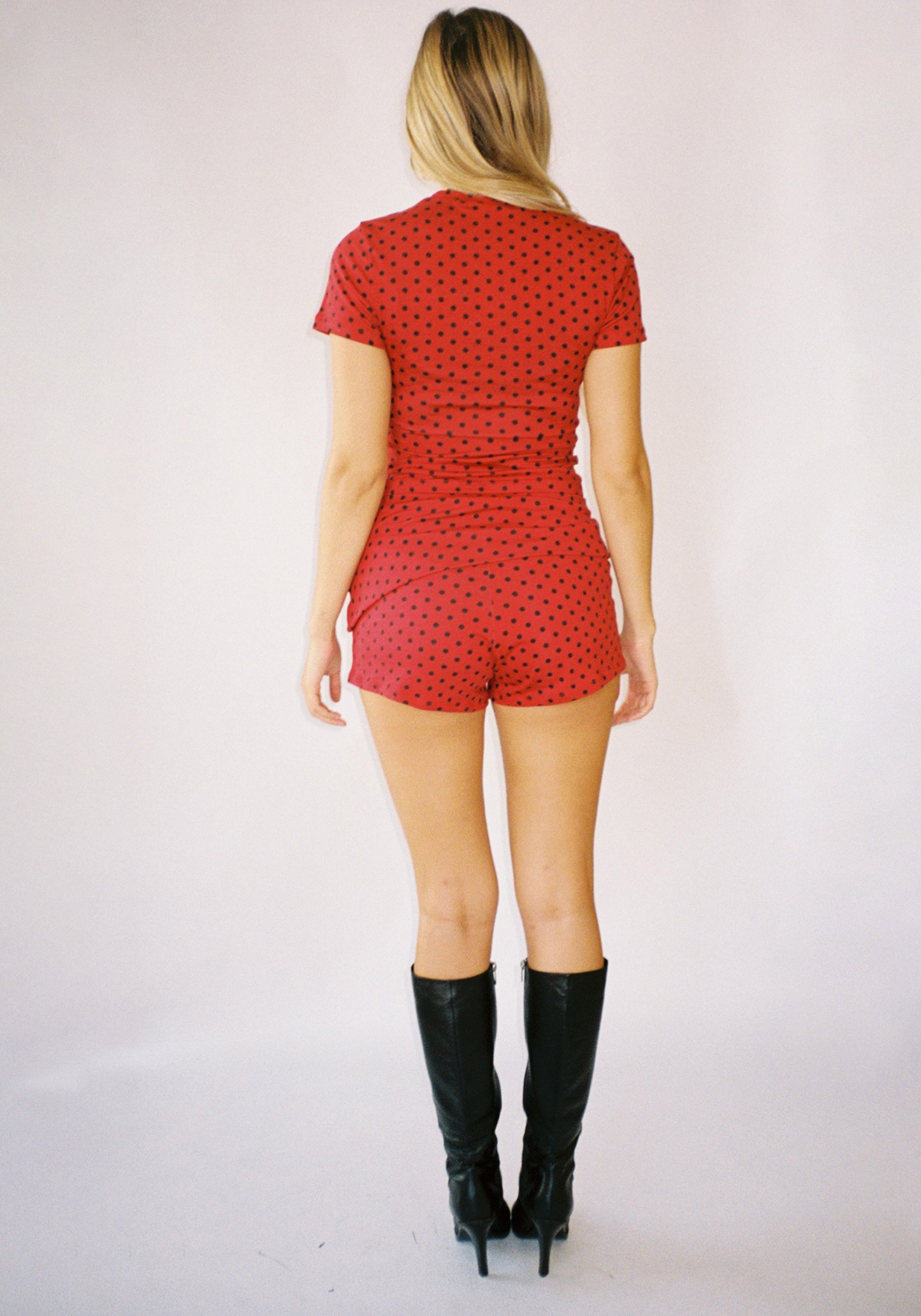 Thalia Shorts in Red Polka Dot