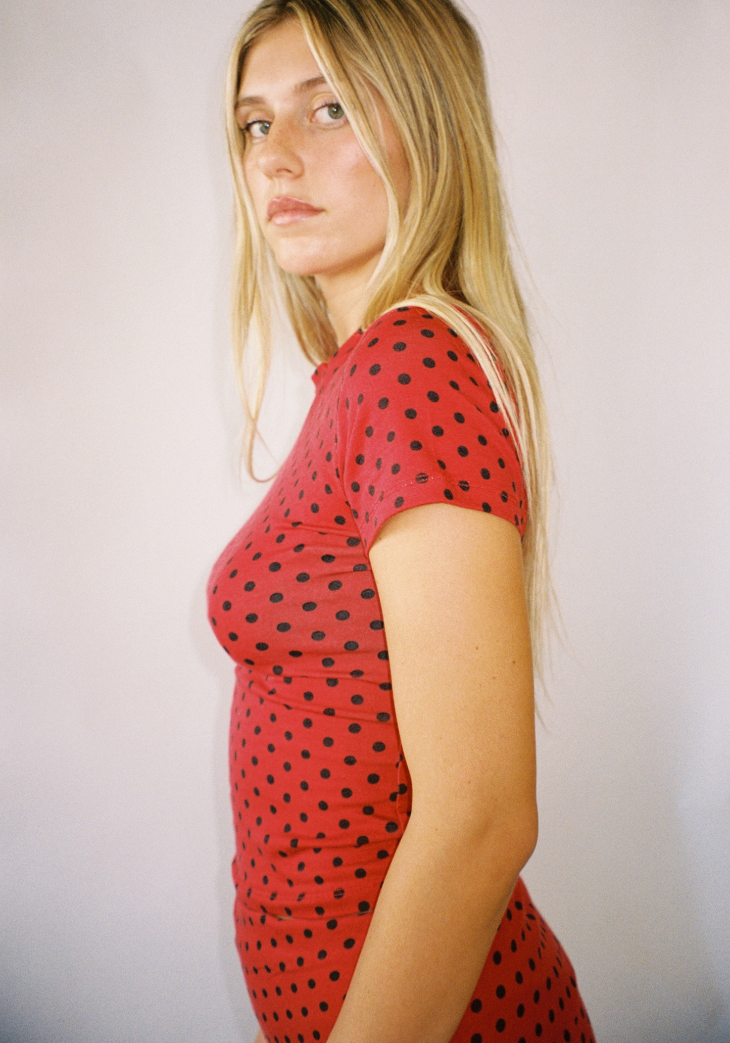 Thalia Baby Tee in Red Polka Dot