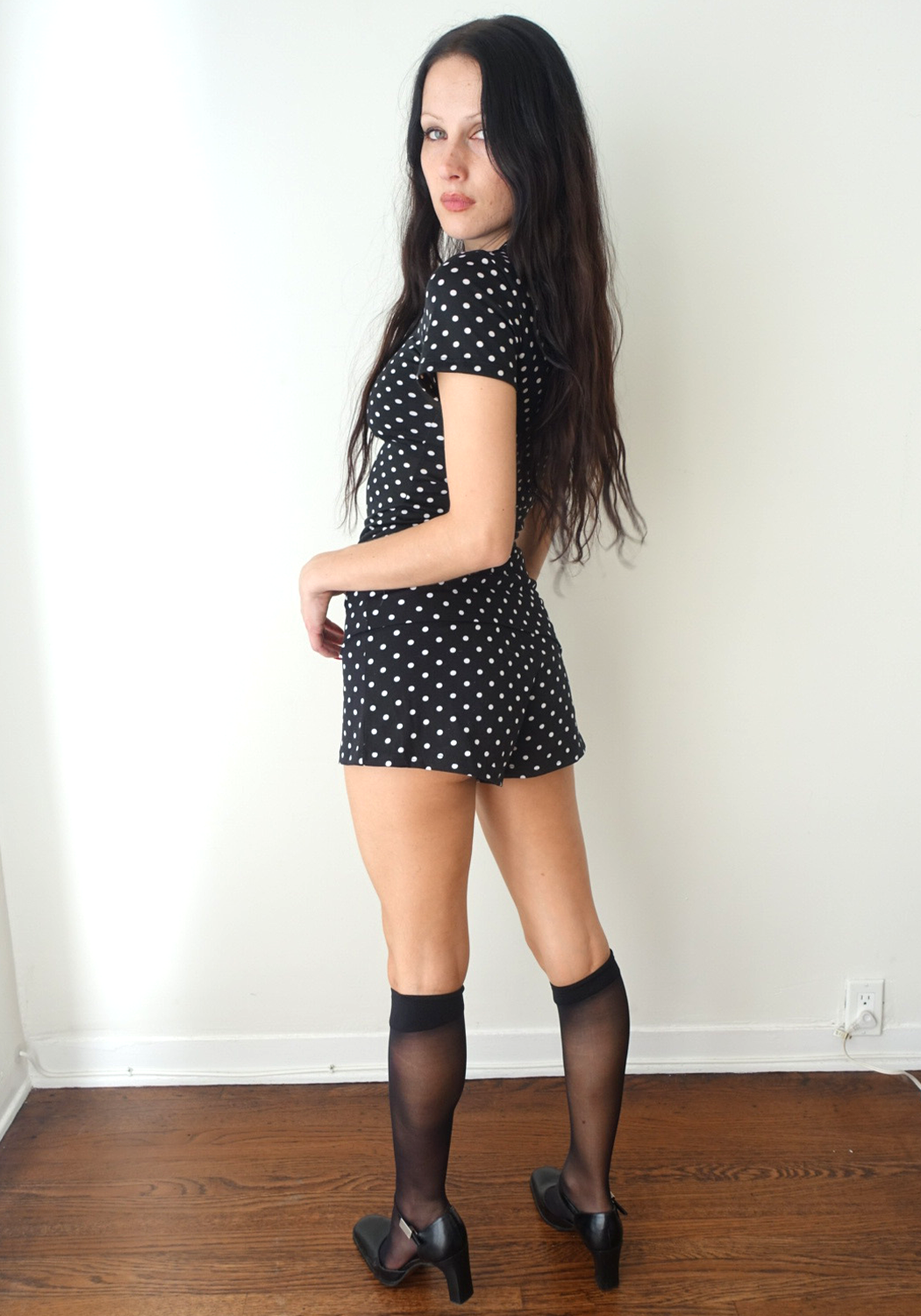 Thalia Shorts in Black Polka Dot