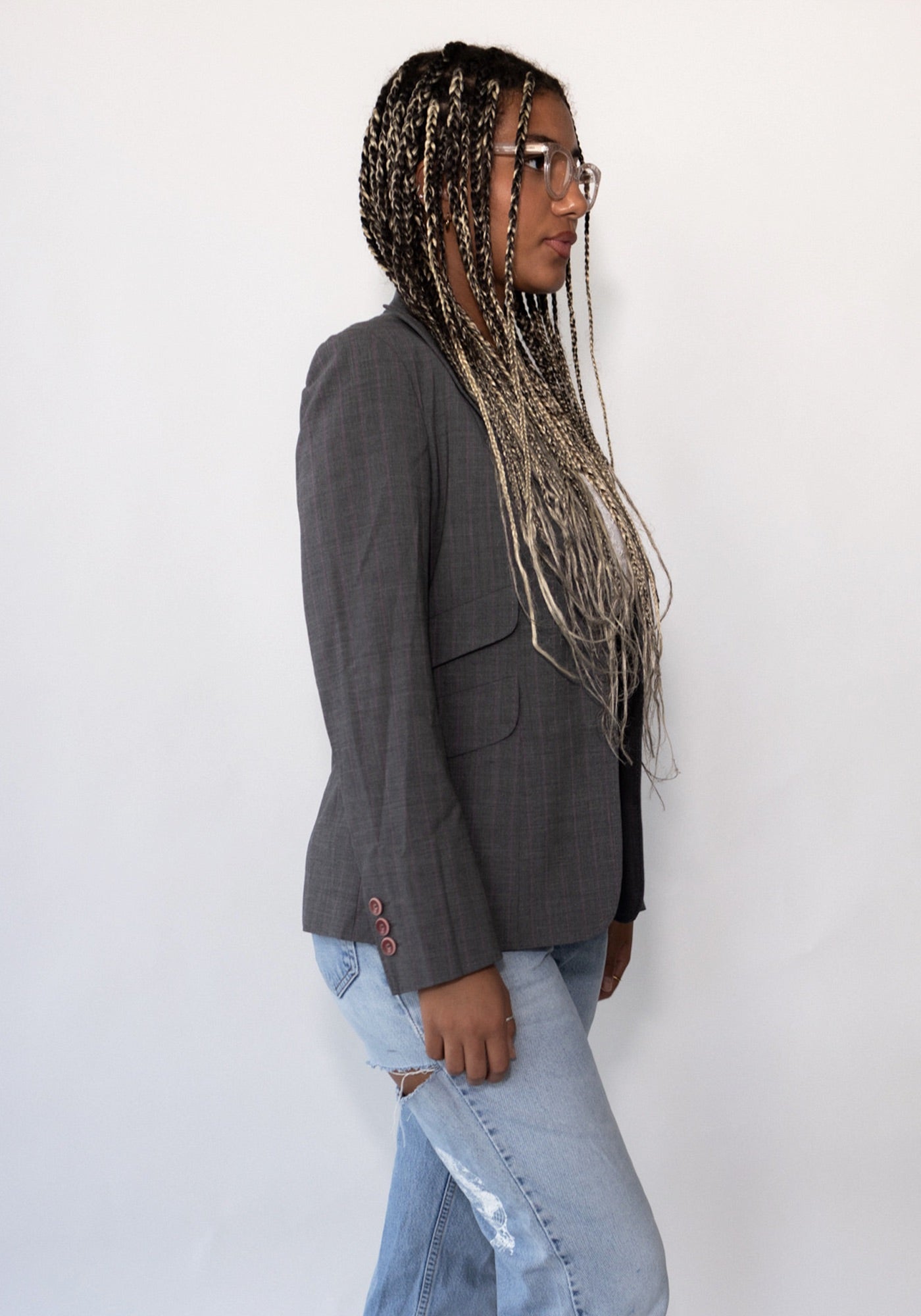 Moschino Gray Pinstripe Blazer