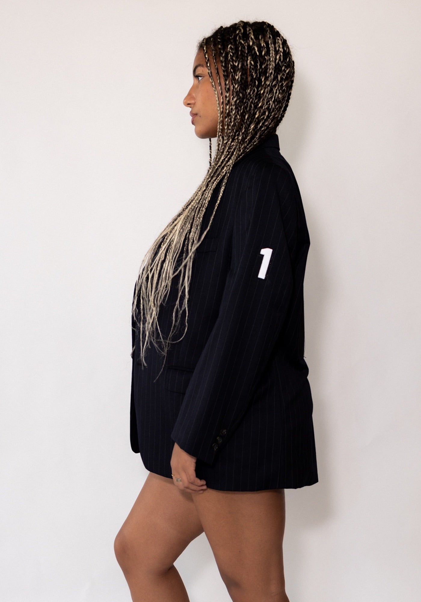 Navy Pinstripe Marilyn Manson Blazer