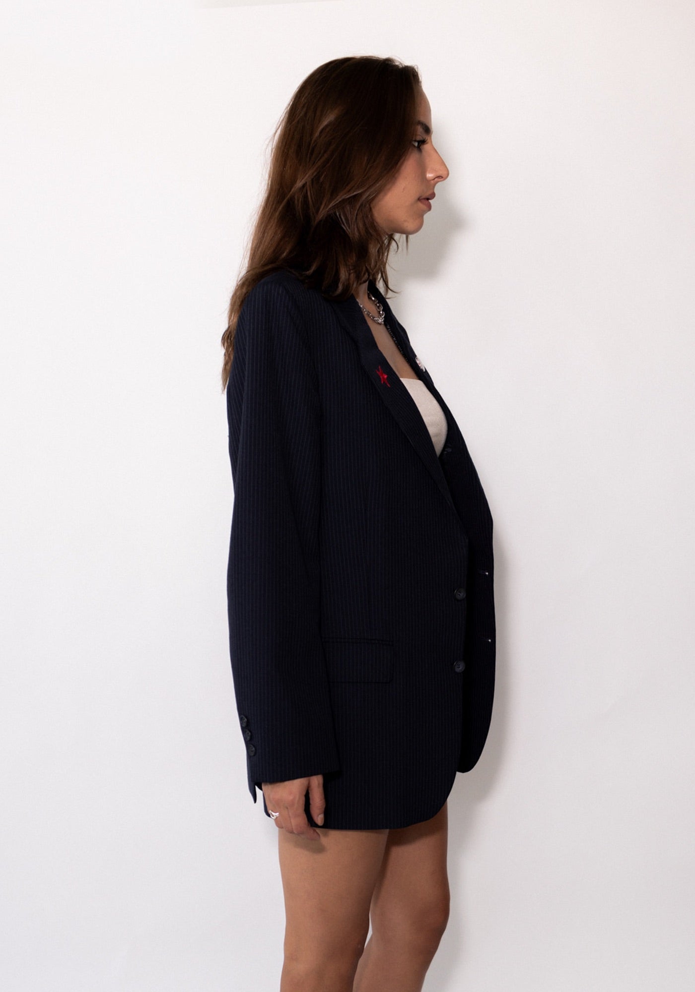 Navy Pinstripe Sex Pistols Blazer