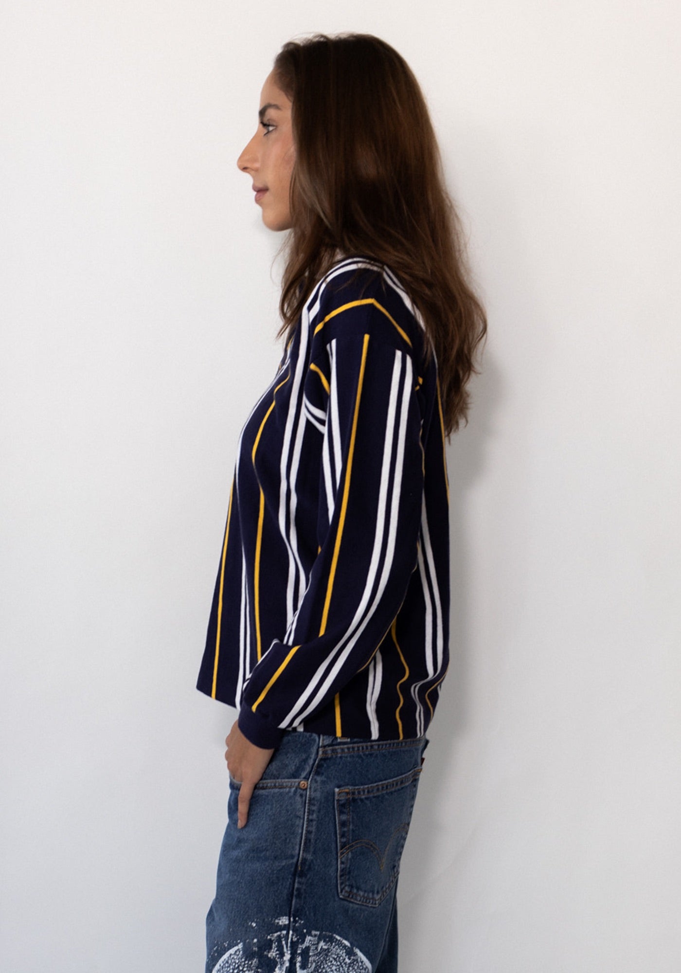 Navy Striped J. Crew Rugby Shirt