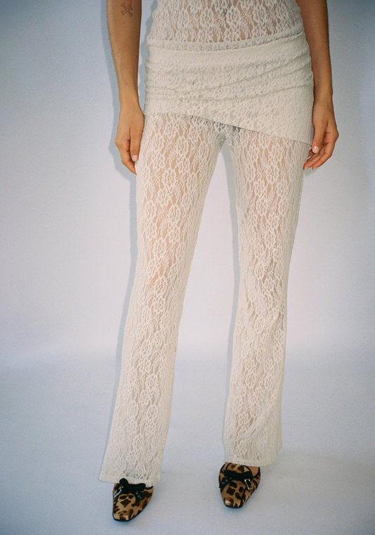 Thalia Pants in Sandstone Lace