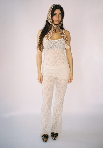 Thalia Pants in Sandstone Lace