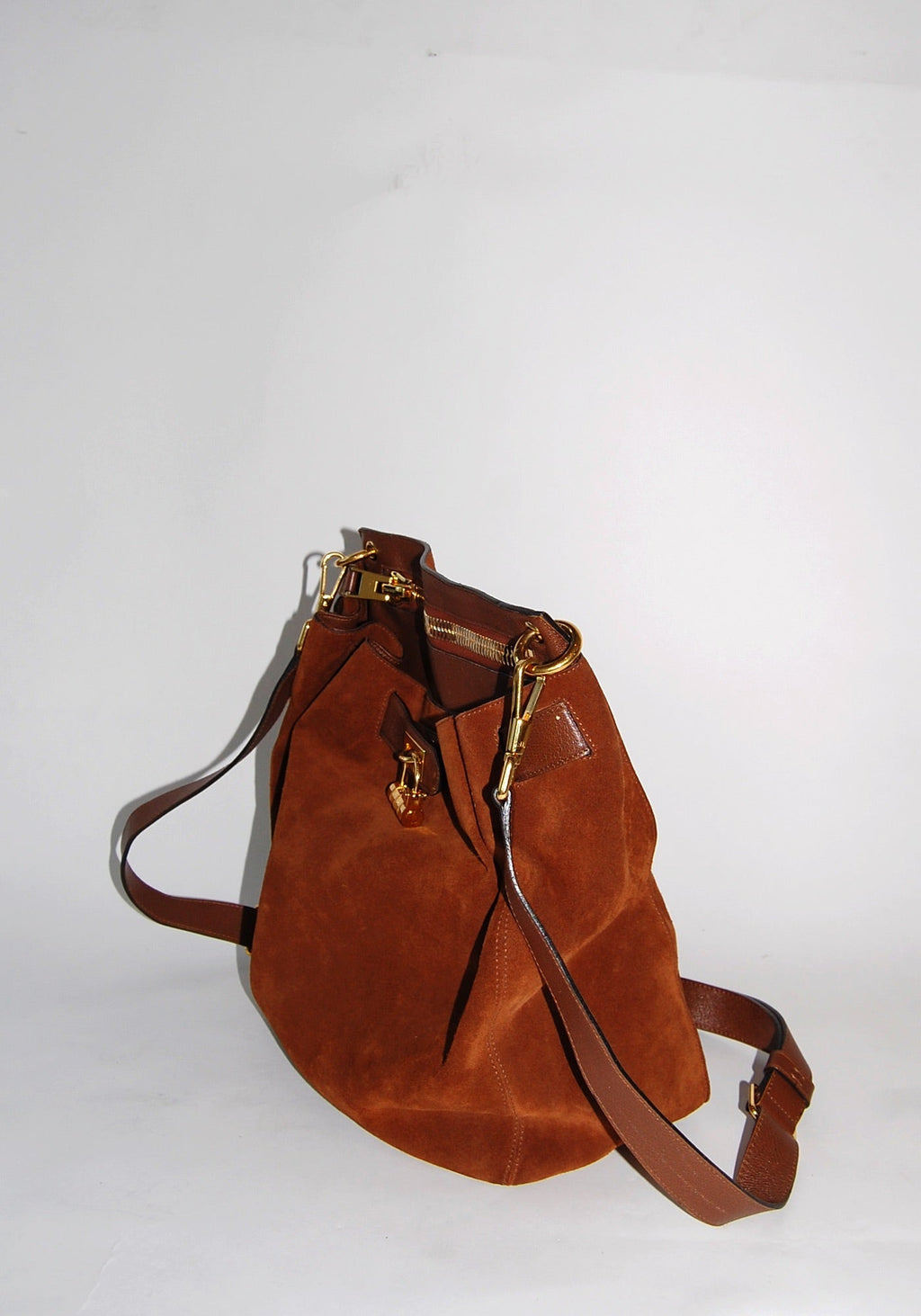 Tom Ford Brown Natasha Suede Convertible Backpack Bag