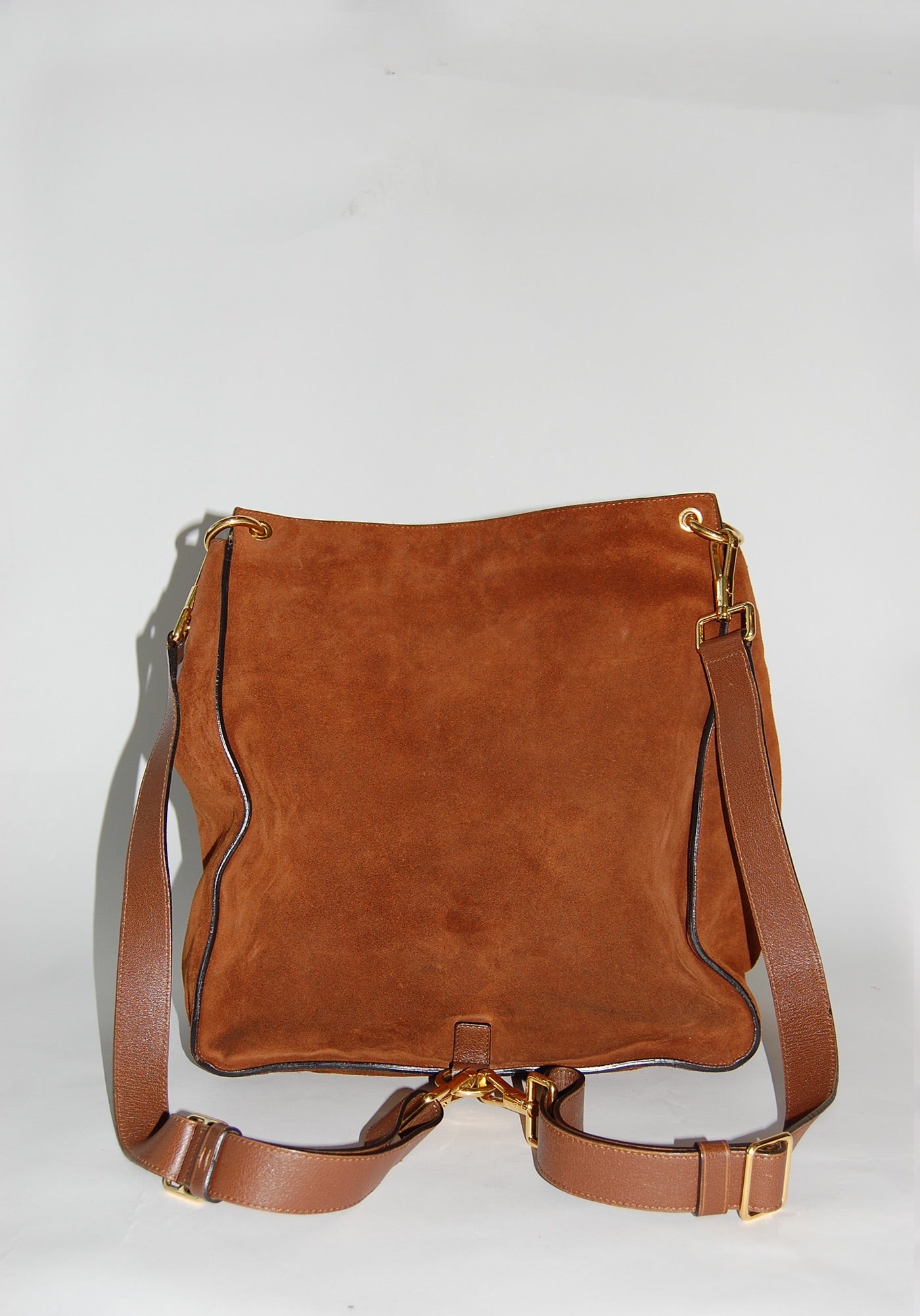 Tom Ford Brown Natasha Suede Convertible Backpack Bag