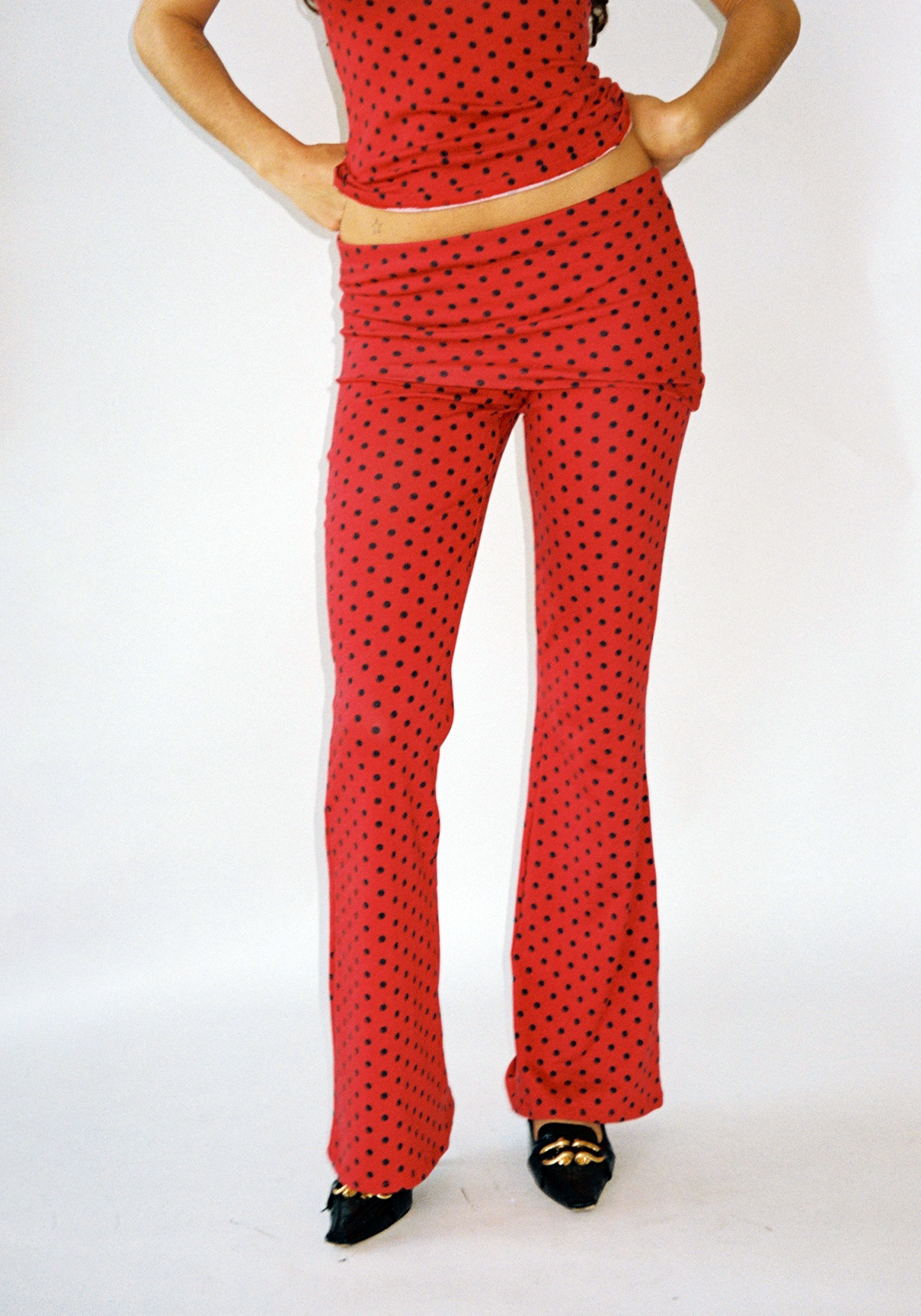 Thalia Pants in Red Polka Dot